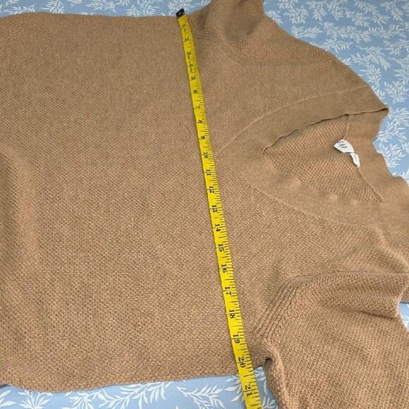 GAP Womens Sz XL Camel Tan Classic Preppy Y2K Knit V-Neck Tunic Pullover Sweater - Picture 8 of 9